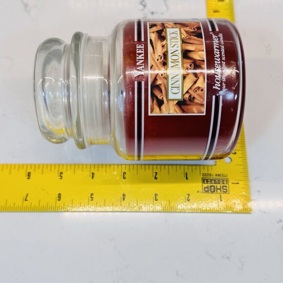 Vtg YANKEE CANDLE BLACK BAND WHITE LABEL HOUSEWARMER CANDLE Cinnamon Stick 14.5 - Picture 3 of 16